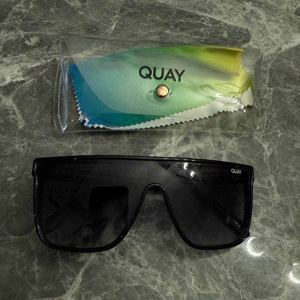 Quay Australia Black Shield Sunglasses